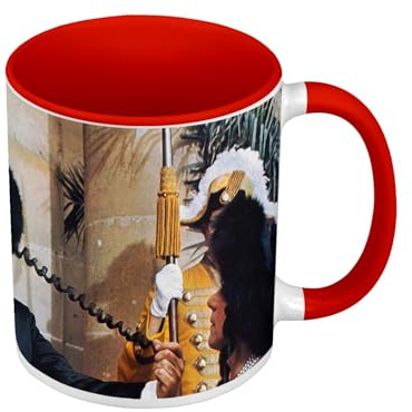 Tazza di colore di qualità premium rossa – Rabbi Jacob Papillote Louis De Funes Commedie – Tazza con manico e interno di colore