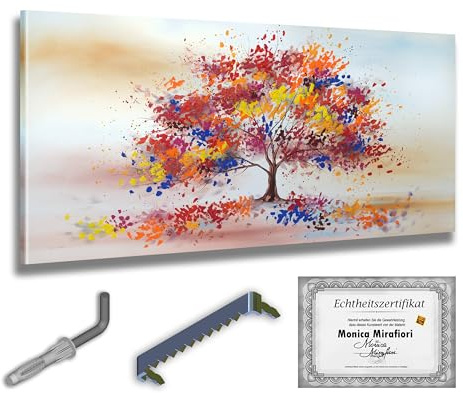 Monica Mirafiori I 100% HANDGEMALT I Gemälde Bäumchen 100x50cm | Gemälde Handgemalt | Acrylgemälde | Sehr Großes Acrylbild I Moderne Kunst I Kunstbilder