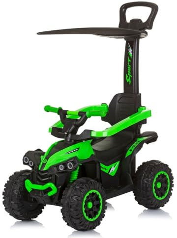 Chipolino Kinder Rutschauto ATV Sonnendach Schiebegriff Musikfunktion bis 23 kg, Farbe:grün