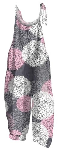Saymany Damen Jumpsuit Elegant Ärmellos Arbeitsoverall Damen Faschingskostüme Damen Jumpsuit Damen Langarm Hosenanzug Damen Sportlich Overall Ribbed Jumpsuit Hosenanzug Damen Hochzeit（4-Pink,L