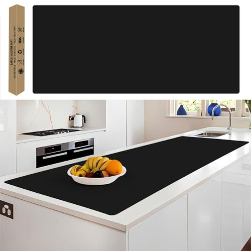 Extra große Silikonmatte, 200 x 60 cm, rutschfeste, hitzebeständige Matten, dicke Küchen-Arbeitsplatten-Schutzmatte, schneidbare, wasserdichte Schutzmatten für Küchentheke oder Bastelarbeiten