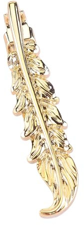 ihreesy Krawattennadel für Herren, Blatt-Krawattenklammern Modisches Zubehör für Anzüge Krawattenklammern für Geschäftliche Hochzeit,Golden