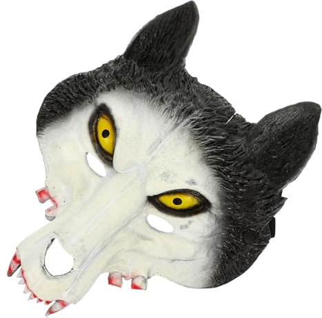 ABOOFAN Halloween-Wolf-Masken -Maske Wolf-Halbmaske Cosplay-Tiermaske Realistische Pu-Partymaske Für Halloween-Cosplay-Kostümzubehör