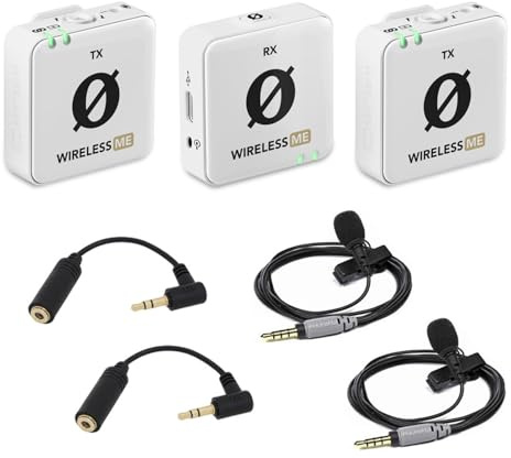 Rode Wireless ME Dual Sistema de Micrófono Inalámbrico Blanco + 2X Micrófono de Solapa Smartlav+ + 2X Adaptador keepdrum ADP03