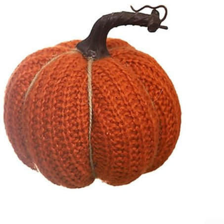 Zucche artificiali ornamentali, zucche raccolte in tessuto per la decorazione del Ringraziamento, 13 x 13 x 13 cm (D)