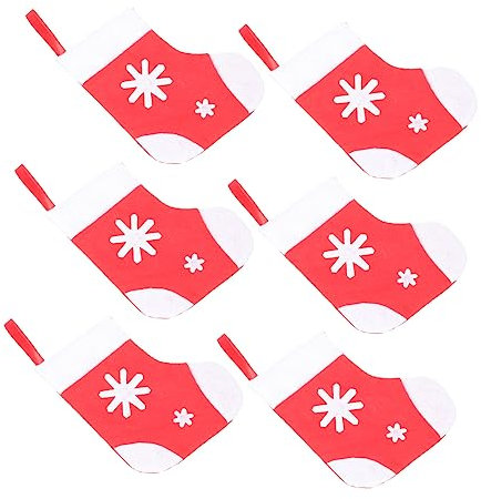 FUNOMOCYA 6stücke Weihnachten Bestecktaschen Schneidern Hülse Weihnachten Socke Besteck Taschen Tisch Dekorationen Aufbewahrungsbeutel