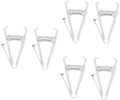 Healeved 6piezas Calibrador De Piel Para Medición De Grasa Corporal Dispositivo Portátil Para Hombres y Mujeres Medidor De Pliegues Cutáneos Escala Centímetros