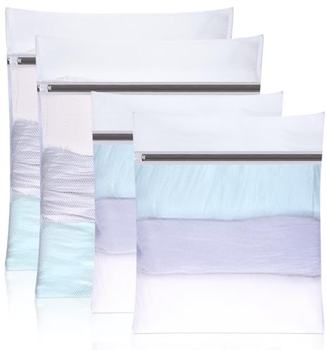 Dntorx 4 Stück Wäschenetz für Waschmaschine, Wäschesack Waschmaschine Wäschebeutel Laundry Bag mit Reißverschluss für Hemden Pullover Mäntel Jeans Unterwäsche Babykleidung (40x50cm/50x60cm)
