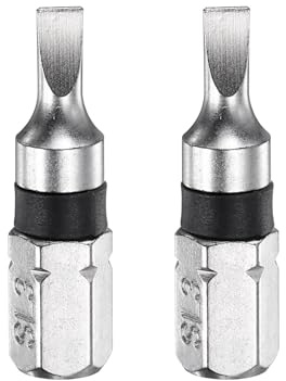 QUARKZMAN 2 Embouts de Tournevis Fendus pour Tournevis Électrique | Sl3 1/4 Tige Hexagonale de 25 mm/1 de Longueur, Embouts Plats Magnétiques en Acier S2