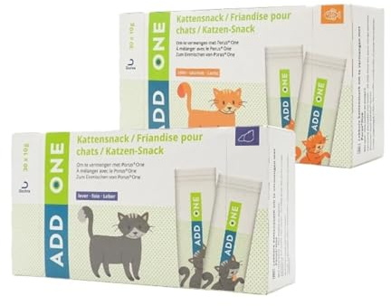 Dechra Multipack Add One Lachs & Leber | 30 x 10 g Lachs & 30 x 10 g Leber | Ergänzungsfuttermittel für Katzen | frische Portion cremiger Sauce