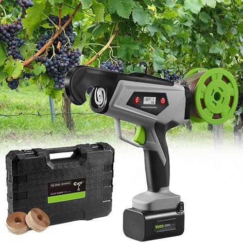 WEIMILOR Attacheuse de Vigne à Batterie, 6 Niveaux d'enroulement, attacheuse de Vigne électrique 2 * 2Ah