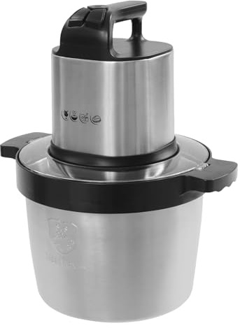 Tritatutto elettrico da cucina da 1500 W, con ciotola in acciaio inox da 6,5 l, tritatutto multiplo con 3 livelli di velocità, blocco di sicurezza, per carne, cipolle, frutta, verdura