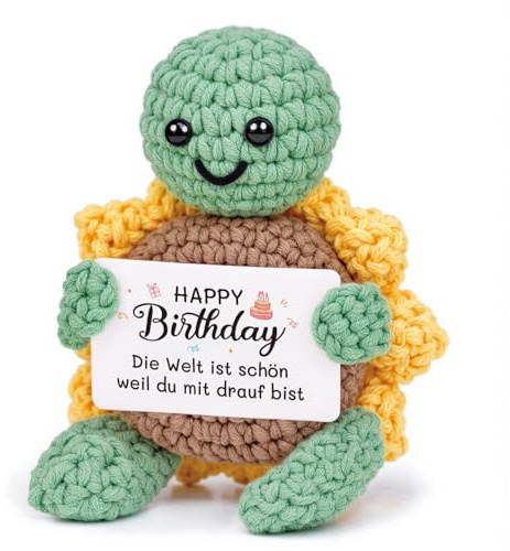 CheriGift Geburtstagsgeschenk für Frauen, Handgemachte Schildkröte Figuren | Gute Besserung Geschenke, Mutmacher Pocket Hug Geschenk für Freundin Schwester Frau Mama