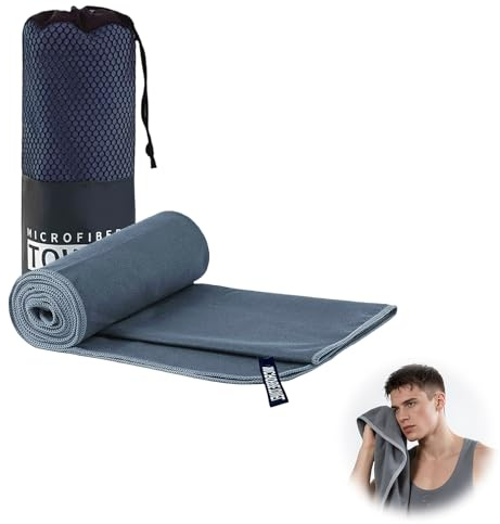 Horktrust Toalla Microfibra –Toalla Gimnasio Toalla de Deporte Ultraabsorbente, Secado Rápido, Sin Pelusa y Irrompible, 40x80 cm Azul Marino, Ideal para Playa, Baño y Actividades Deportivas
