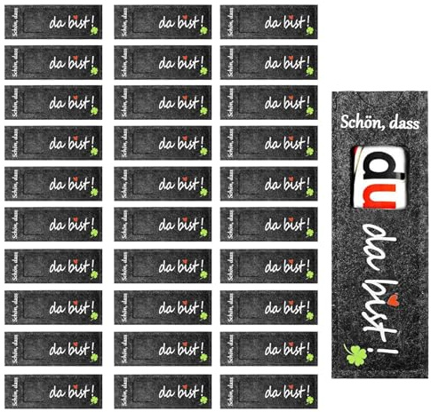 Qwrqwr Schön dass du da bist Schokolade Duplo Verpackung Dankeschön Geschenke Hülle Filz Schokoriegel Geschenkbox Geschenke für Kollegen Gastgeschenke Hochzeit Geburtstag (Black)