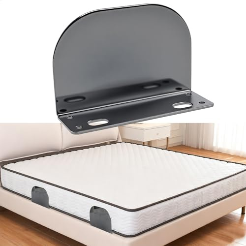 mongtsamz Mattress Stopper, Mattress Stopper, Bed Bar, Metal Mattress Stopper, Non-Slip Bar, for Solid Beds, Slats Tatami Mats, 1 Pieces, Black