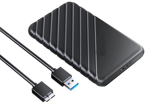 Caja de disco duro externo USB 3.0 de 2.5 pulgadas, fácil instalación, caja de disco duro de transferencia de datos de 5 Gbps, transferencia de datos