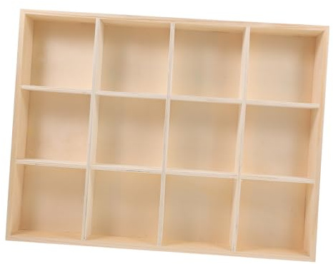 DIKACA Holzbox mit Fächern für Aufbewahrung Schreibtisch Organizer für Kosmetik Büromaterial Accessoires Platzsparend und Stilvoll