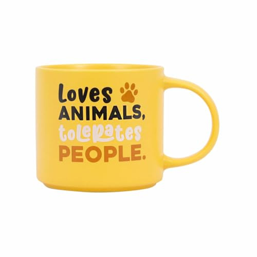 Splosh Cheeky Loves Animals Mug - Funny Coffee Cup with Humorous Sayings and Messages Unique Gift Ideas for Her and for Him Coffee & Tea Lovers Family Home Office Gift 435ml