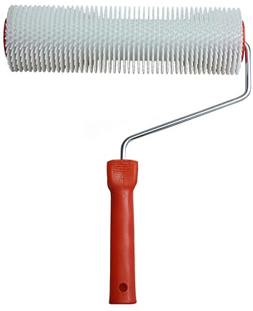 Entlüftungsroller 24cm – Profi Stachelwalze 14mm für Nivelliermasse & Estrich – Igelwalze zur blasenfreien Bodenbeschichtung & Epoxidharz – Mit Stielaufnahme für Teleskopstab