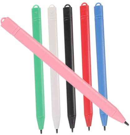 HYTROVE Lot de 6 Stylets pour Tablette Écriture en Plastique, Stylo LCD Technologie pour Dessin et Prise de Notes, pour École et Bureau Plusieurs Styles