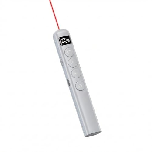 G&W Kabelloser Laserpointer Presenter | Roter Laser | USB-C Schnellladung | LED Akkuanzeige | Air Mouse Funktion | 2,4 GHz Wireless | PowerPoint Keynote Fernbedienung | Schwarz/Weiß (Weiss)