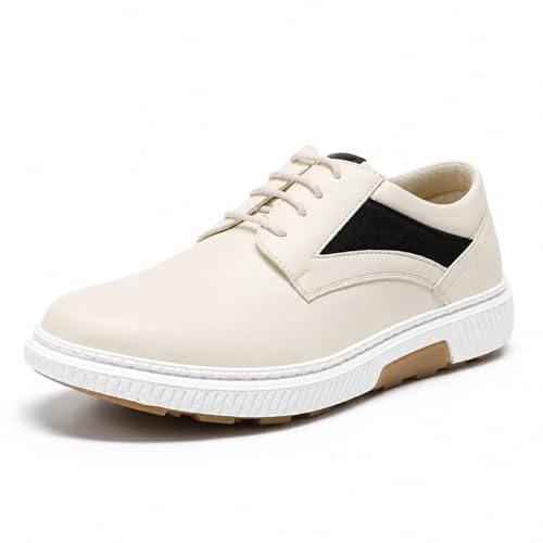 Allthemen Chaussure Homme Casual Basse Sneakers Sport Oxford Costume Lacet | Comfort Respirant,Conduite Plat,Pu Derby Habillées,Texture Rétro,Shoes Bout Round,Baskets,Mariage Decontrancte Quotidien