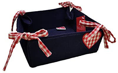 Cestino Portapane in Tessuto Jeans con Cuore Villa D Este Home Art.2300294