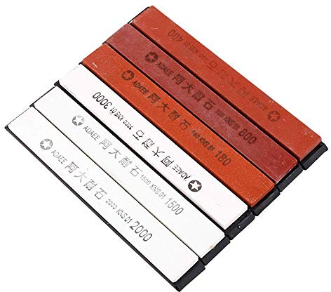 Pierres à Aiguiser, 6 Pcs 16,5 x 5 x 3 cm / 6,5 * 2 * 1,2 pour Affûtage Pierre à Aiguiser Meule Pierre à Aiguiser à 180# 400# 800# 1500# 2000# 3000#