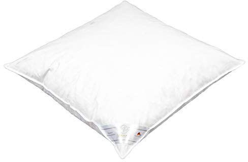 Moon Luxury Gänsefeder Kopfkissen Kissen 90% Feder 10% Daune deutsches Qualitätsprodukt Traumpass Zertifiziert (80x80 800g normal)