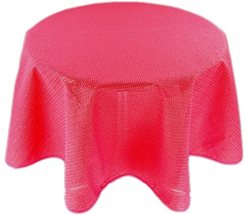 Generisch Tischdecke rund 140 cm Gartendecke mit Saum abwaschbar Gartentischdecke Balkon Terrasse wetterfest (Rot)