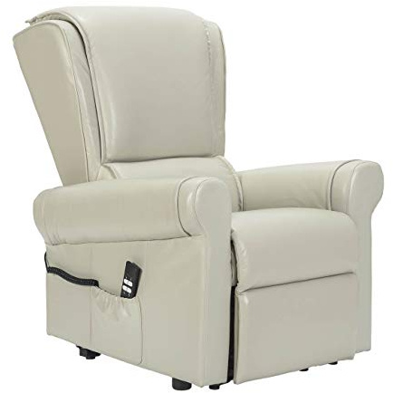 MEINRELAXSESSEL Mon Fauteuil Relax Anita 2 Moteurs Cuir Fauteuil releveur Relax Dispositif Médical système de Roue siège à Micro-Ressorts Fauteuil Personnes âgées fauteuils inclinables Beige
