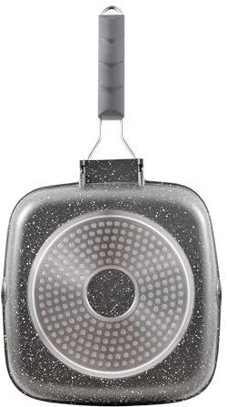 BERGNER Orion - Sarten Asador de 24x 24x3,7cm - Fabricado en Aluminio Fundido - Apto para Todos Fuegos, Incluyendo Induccion - Distribución Eficiente del Calor