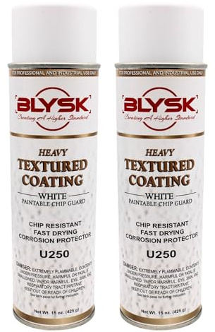 BLYSK Heavy Textured Coating U250 White 15oz Paintable Chip Guard, Chip Resistant, Fast Drying, Corrosion Protector (2-Pack)