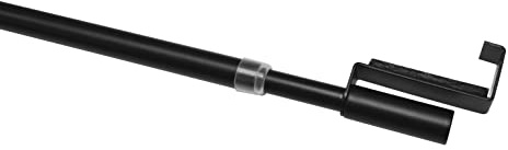 Gardinia Spannvitrage, Vitragestange zum Spannen, Ausziehbar, Gardinenstange ohne Bohren und Schrauben, Ø 7/9 mm, Länge 90-130 cm, Metall, Schwarz-Matt