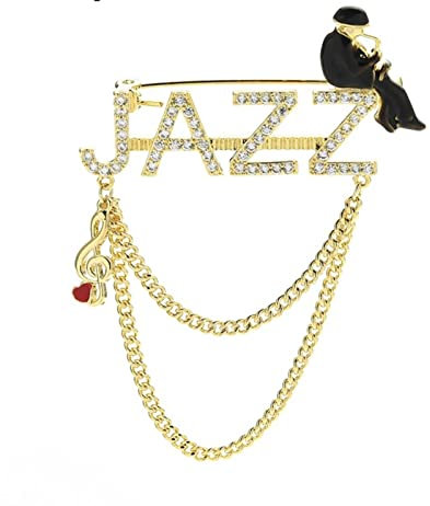 MAYIYAHO Musik Jazz Broschen Frauen Unisex Emaille Saxophonist Kette Brosche Pins Schmuck Geschenke