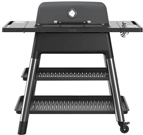 POWERHAUS24 Everdure Force Gasgrill, 2 Hochleistungs-Brenner in O-Form, perfekte Hitzeverteilung, integr. Zusatzfüße für mobilen Einsatz, Farbe: Graphite