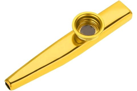 Metall Kazoo Flöte Mund Kinder Erwachsene Kazoo Langlebig Rostfrei Musikinstrument Zubehör Multi Farben Kazoo für Kinderfreunde (Gold)