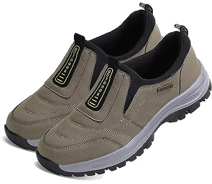 sPeesy Orthopädische Schuhe Herren leichte Schuhe Herren Sneaker Outdoor Wanderschuhe Herren wasserdicht extra weit Leinenschuhe wasserdicht Walking Schuhe Hallux valgus Schuhe (Color : Brown, Size