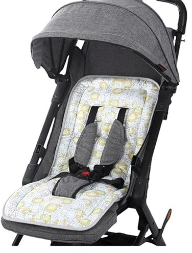 Baby Stroller Seat Liner Cotton Pushchair Cushion Seat Pads Universal Pram Insert Pad Warm Pushchair Seat Covers for Pram Buggy Baby Carriage Washable Winter Thick Infant Pushcar Seat Mat (Yellow)