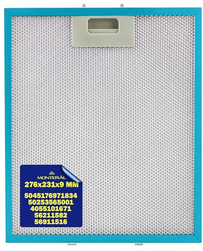 Aluminio Filtro Rejilla de Grasa para Campana Extractora con Dimensiones 276x231x9mm con Código Original 4055101671 50253565001 5045176971834 para Aeg para Electrolux para Elica - MONTERAL