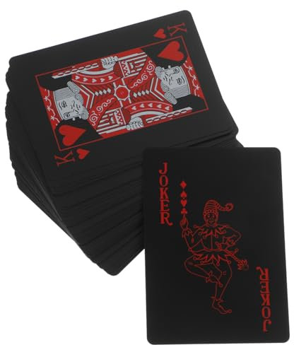 HEMOTON wasserdichte Pokerkarten PVC-Spielkarten Mit Und Silbernem Design Für Unterhaltsame Familien Und Freundespiele Für Festivals Und Partys