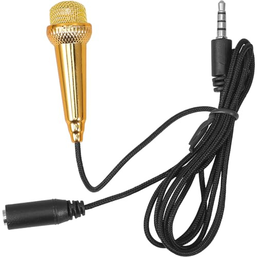 Vaguelly Mikrofon Tragbares Aluminium Magnesium Legierung Kleiner in aus Kabelloses Gold Einsatz für Karaoke und Videoaufnahmen für Handy und Ktv