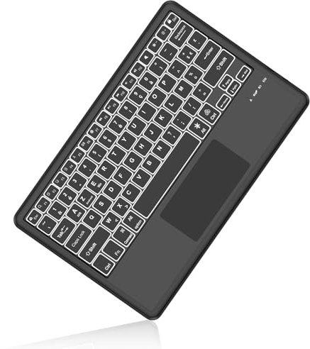 IVEOPPE Clavier Bluetooth sans Fil avec Pavé Tactile Rétroéclairé, Tablette Compatible avec Android Samsung/Huawei/Xiaomi, Clavier Bluetooth sans Fil Ultra-Fin pour iPad, iPad Pro, Noir