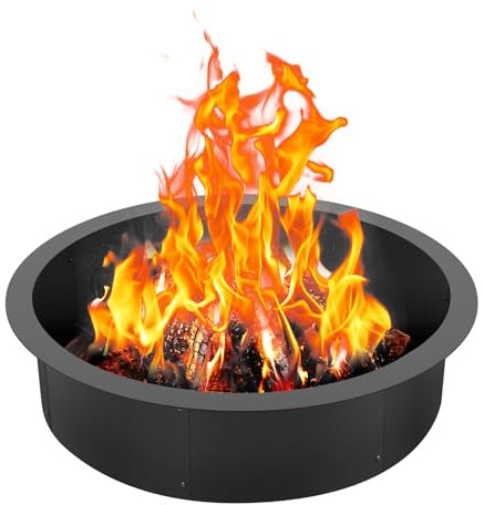 VEVOR Feuerstellenring, 1143 mm Außen-/990,6 mm Innendurchmesser, 215,9 mm hohe Feuerstelle, Karbonstahl-Auskleidung, DIY-Lagerfeuerring über oder im Boden, für Outdoor-Camping, Lagerfeuer