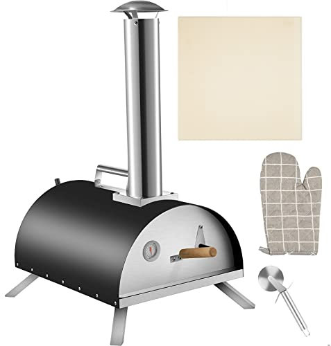 SmPinnaA Four À Pizza Portable D'Extérieur De 30,5 Cm, Atteint 500 °C en 15 Minutes, Authentique Cuiseur À Pizza Et Barbecue Au Feu De Bois, Pizza Cuite sur Pierre en 60 Secondes, avec Pale