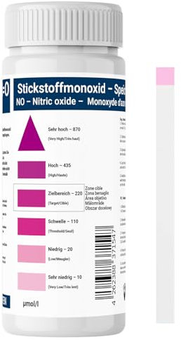 1 x 25 bandelettes de test de monoxyde d'azote – NO Test niveau de nitrite dans la salive bandes indicatrices d'oxyde nitrique