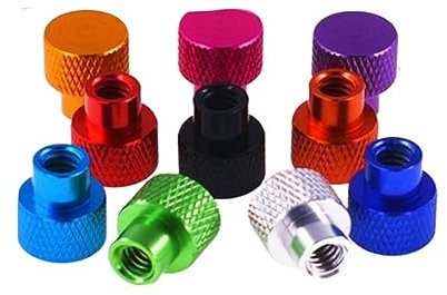 Handdrehschraube, 5–10 Stück/Los, M3, M4, M5, M6, bunt, Aluminium-Blindrahmen, handfest, Flanschmutter, Stufen-Rändelmutter (Farbe: Rot_M6, 5 Stück)(Gloden-M4 10pcs)