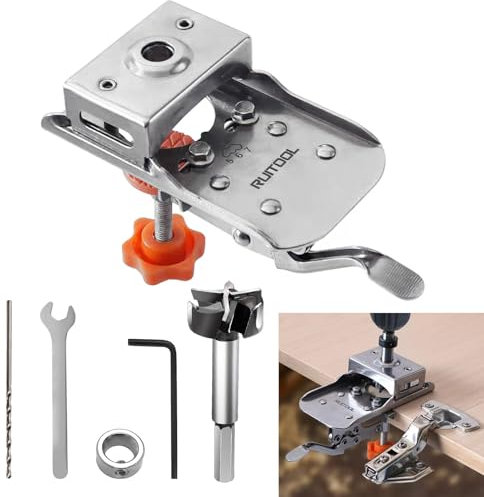 35mm Topfband Bohrschablone, Verdeckte Scharnierlehre, Bohrerführung Locator für verdeckte Türinstallation Haushaltswerkzeuge Aluminiumlegierung Lochöffner