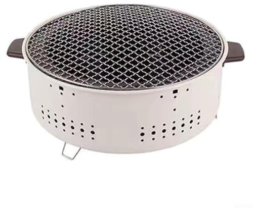 Besttoolifes Barbecue à charbon de bois portable en acier inoxydable, 30,5 cm, antiadhésif, rond, barbecue ou casserole chaude, eau bouillante, poêle à charbon pour la maison, les fêtes, le camping en
